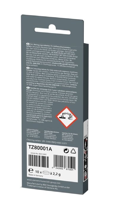 Tabletki czyszczące Siemens 2-fazowe TZ80001A - 10 sztuk