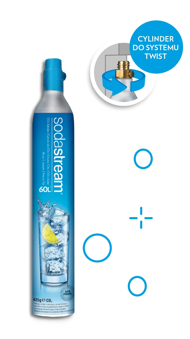 Wymiana cylindra SodaStream Twist - niebieski nabój z gazem CO2