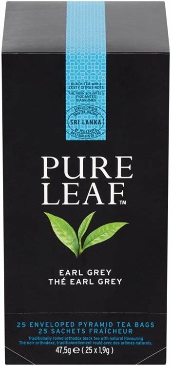 ZESTAW 4x BIO Czarna herbata Pure Leaf Earl Grey 25x1,9g