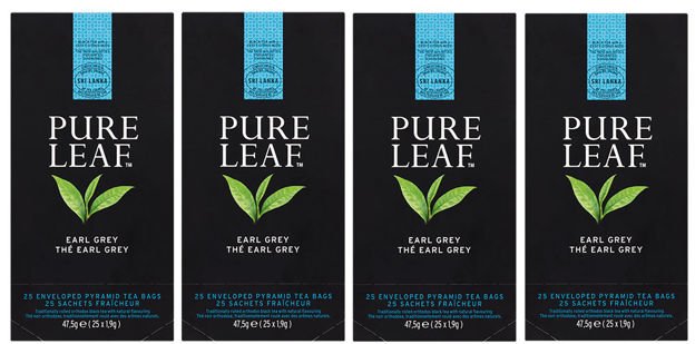 ZESTAW 4x BIO Czarna herbata Pure Leaf Earl Grey 25x1,9g