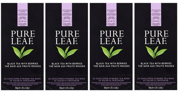 ZESTAW 4x Czarna herbata Pure Leaf Black Tea With Berries 25x2g