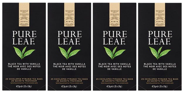 ZESTAW 4x Czarna herbata Pure Leaf Black Vanilla Milima 25x1,9g