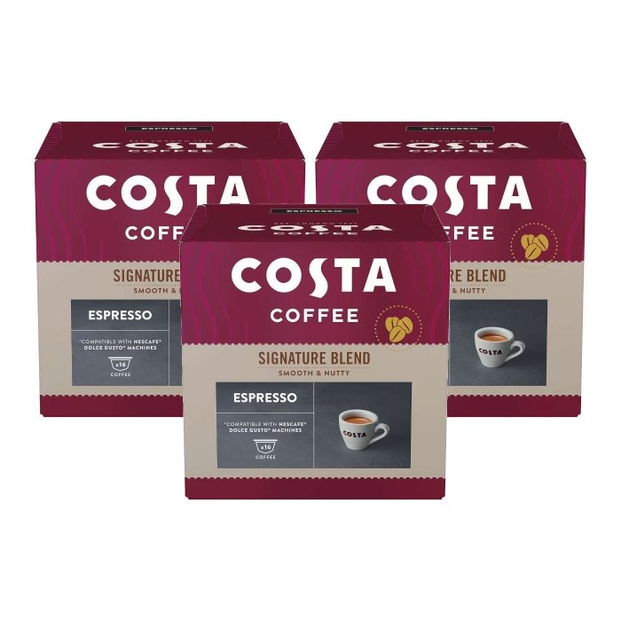 ZESTAW - Kawa w kapsułkach Costa Coffee Signature Blend Espresso kompatybilna z Dolce Gusto®* -3x16 szt.