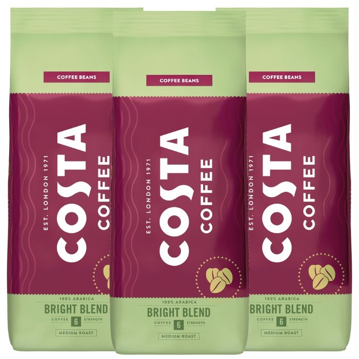 ZESTAW - Kawa ziarnista Costa Coffee Bright Blend 3x1kg