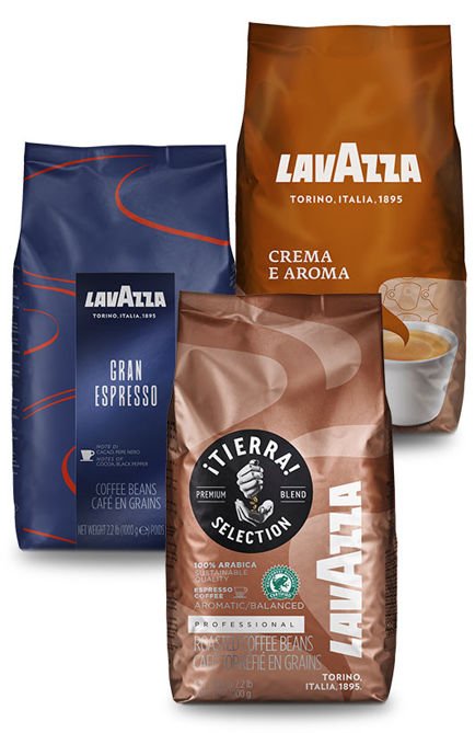 Zestaw 3 wyjątkowych kaw Lavazza: Tierra, Crema e Aroma Blue, Grand Espresso