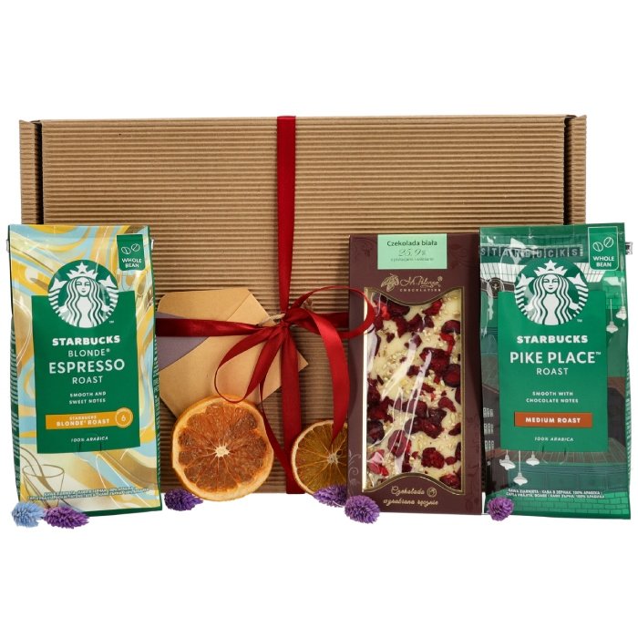 Zestaw prezentowy Starbucks® - Kawy ziarniste i biała czekolada