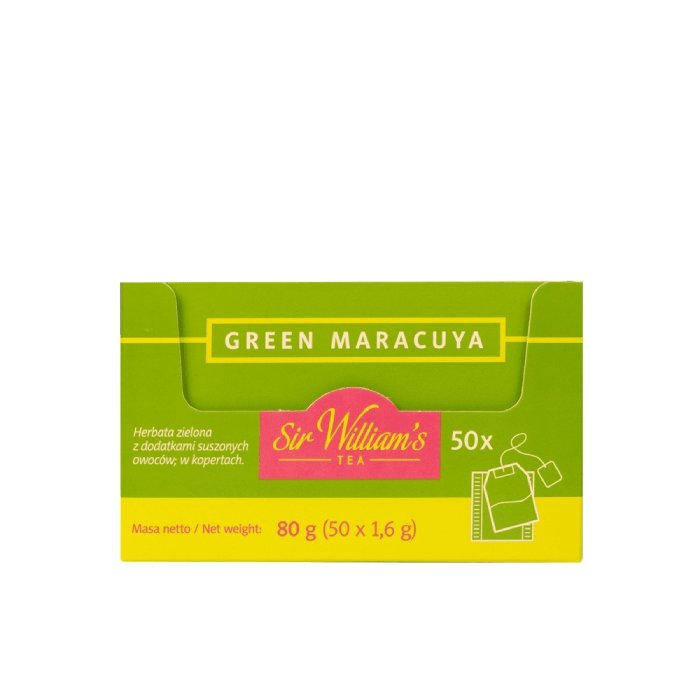 Zielona herbata Sir Williams Tea Green Maracuja 50x1,6g