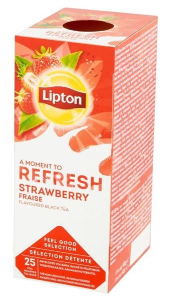 Czarna aromatyzowana herbata Lipton Classic Strawberry 25x1,6g
