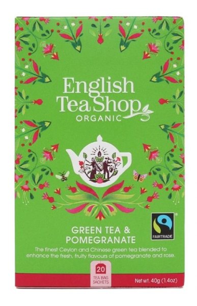 Zielona herbata English Tea Shop Green Tea Pomegranate 20x2g